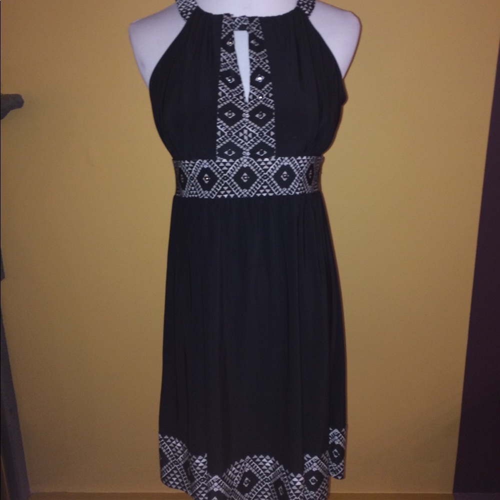 INC knit black dress with rhinestones